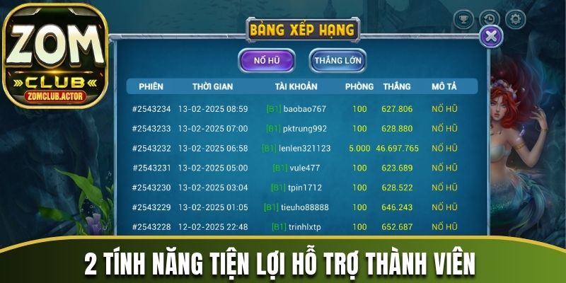 2 tính năng tiện lợi hỗ trợ thành viên quay thưởng