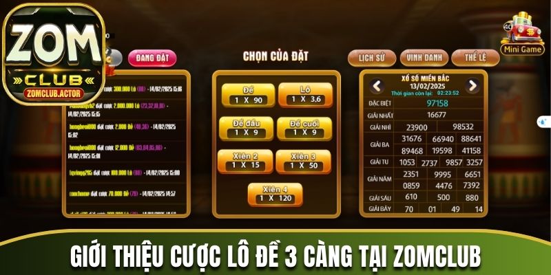 Giới thiệu cược lô đề 3 càng tại Zomclub