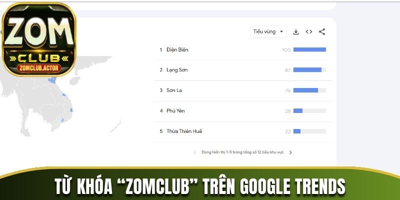 Từ khóa Zomclub trên Google Việt Nam